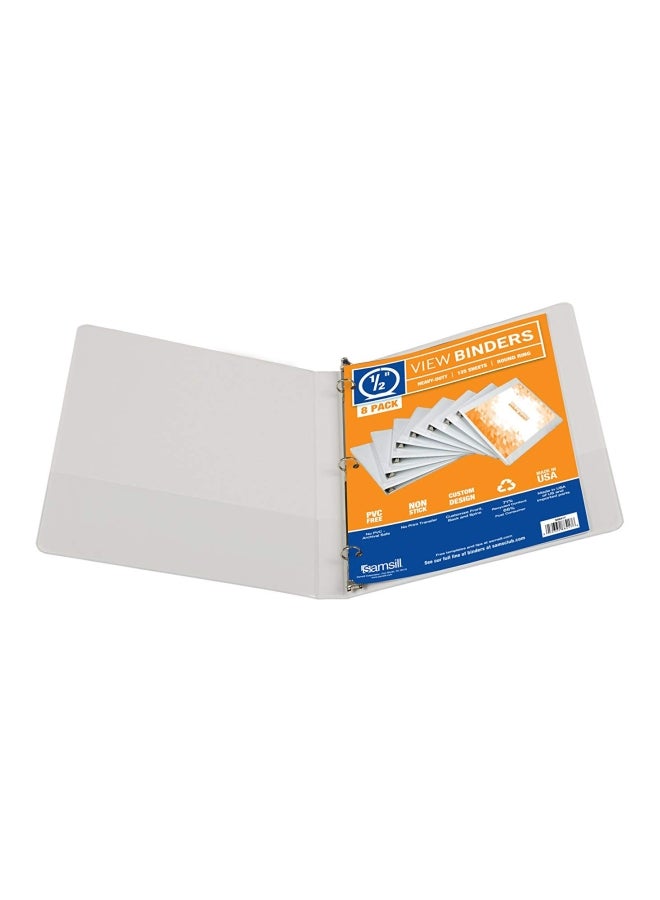 Samsill 8-Piece 3-Ring View Binder Set White  - Image 3