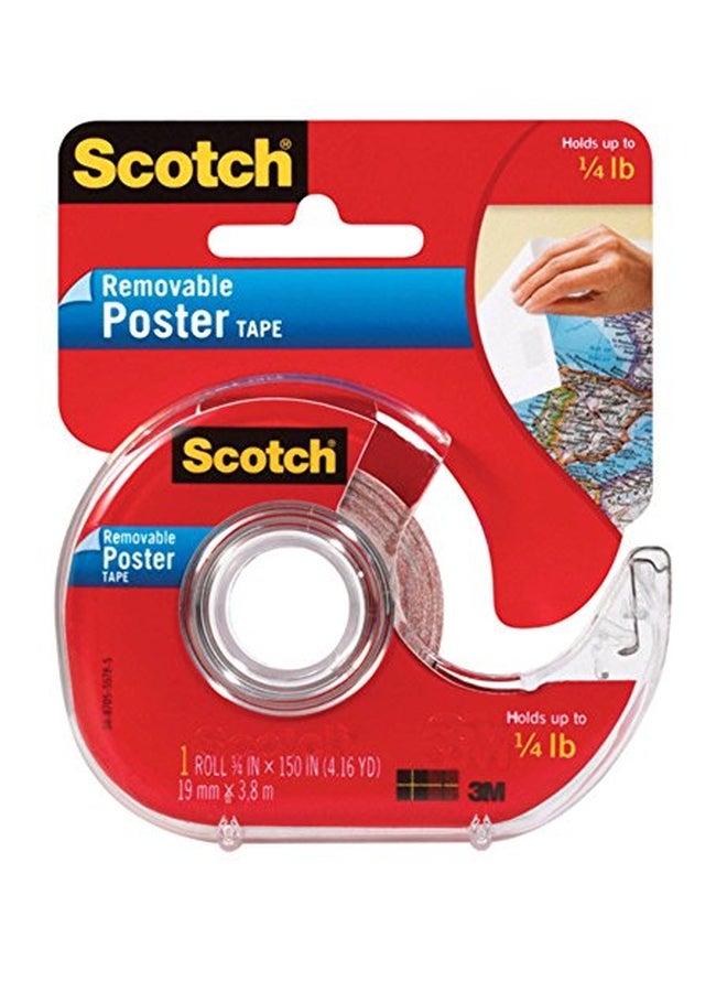 Scotch  2-Piece Wallsaver Removable Mounting Tape Clear 