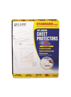 C-Line 50-Piece Top Loading Sheet Protector White/Purple/Yellow 