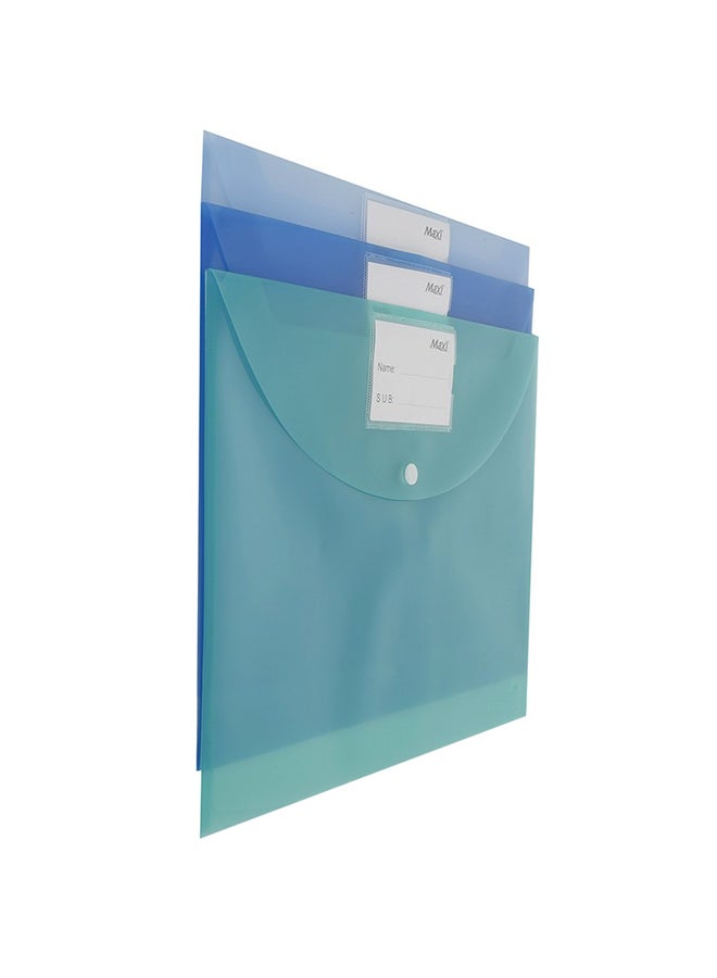Maxi 3-Piece Plastic Folder Set Blue/Green