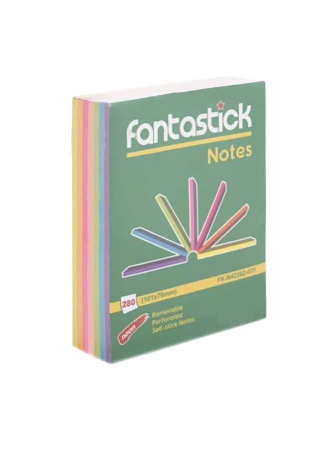 فانتاستيك مجموعة أوراق ملاحظات لاصقة من 280 قطعة أخضر/زهري/أصفر