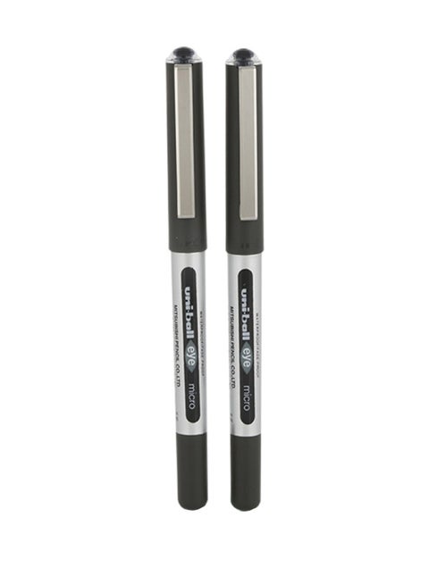 UB-150 Eye Roller Ball Pens Set 0.5 mm Black/Silver