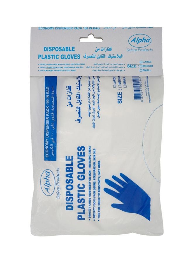 Alpha 100-Piece Disposable Gloves Clear Large  - Image 1