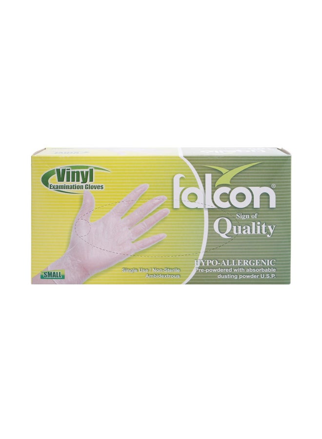 Falcon 100-Piece Vinyl Examination Gloves White S  - Image 1