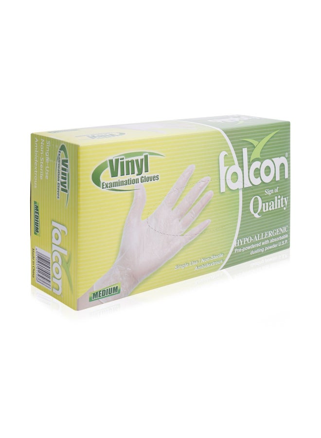Falcon 100-Piece Vinyl Examination Gloves White M White M - Image 2