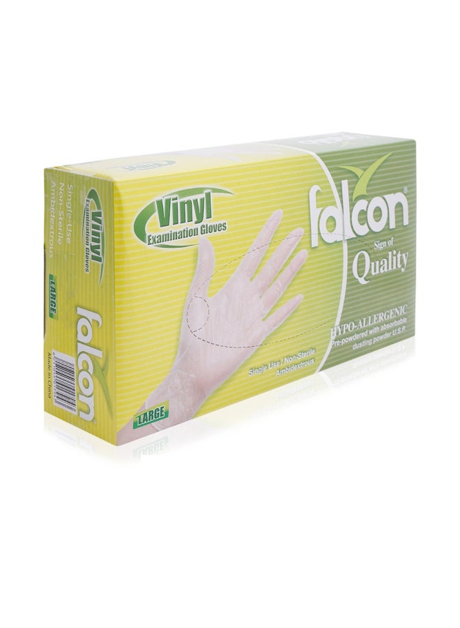 Falcon 100-Piece Vinyl Examination Gloves White L  - Image 2