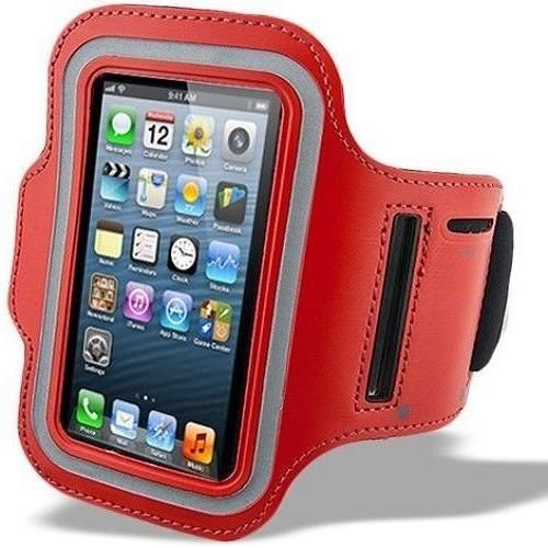 Generic - Armband Case With Key Holder For Apple iPhone 5/5s Red - Image 1