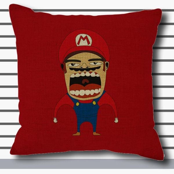 Printed Cushion Cover Red/Blue 16.9x16.9inch - Image 2