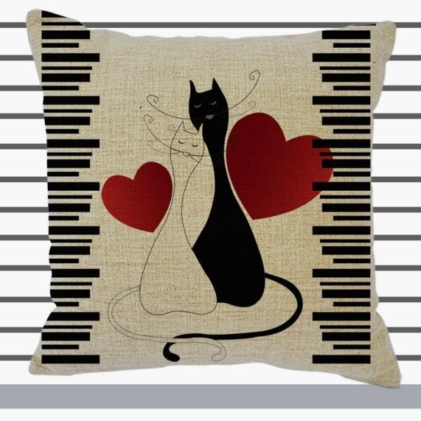 Printed Cushion Cover Beige/Black/Red 43x43cm - Image 2