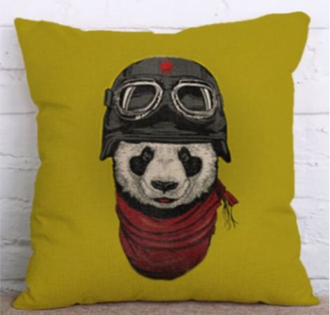 Printed Cushion Cover Green/Red/Grey - Image 2