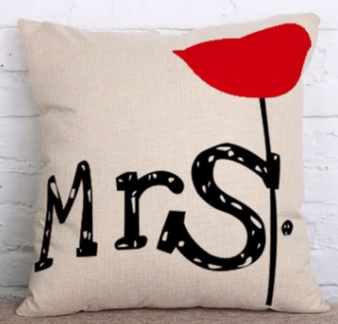 Printed Cushion Cover Beige/Black/Red 43x43cm - Image 2