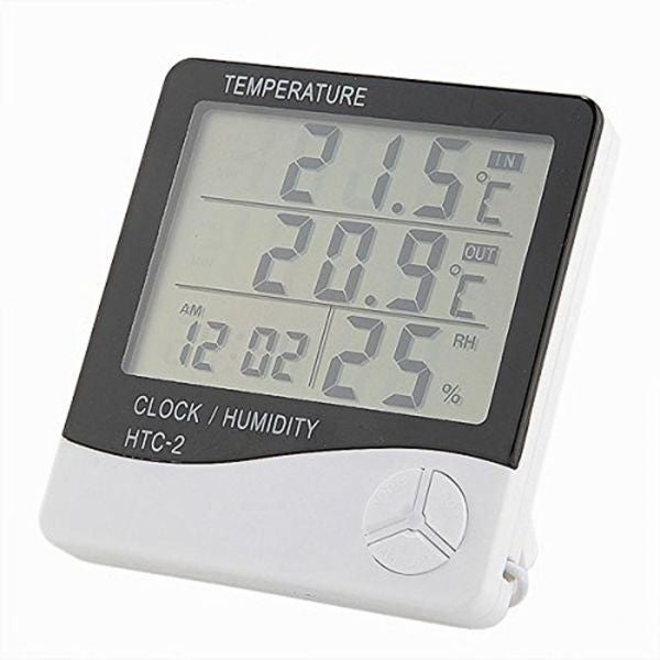 Generic - Wall Hanging Digital LCD Thermometer Hygrometer White/Black 10x10.8x2centimeter - Image 1