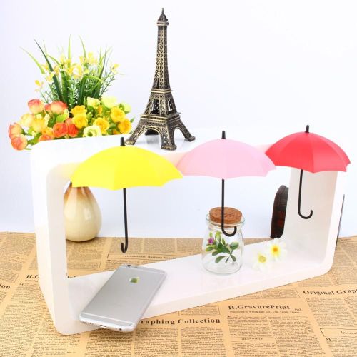 3-Piece Umbrella Design Door Hooks Set Pink/Red/Yellow 40 x 30 x 10cm  - Image 2