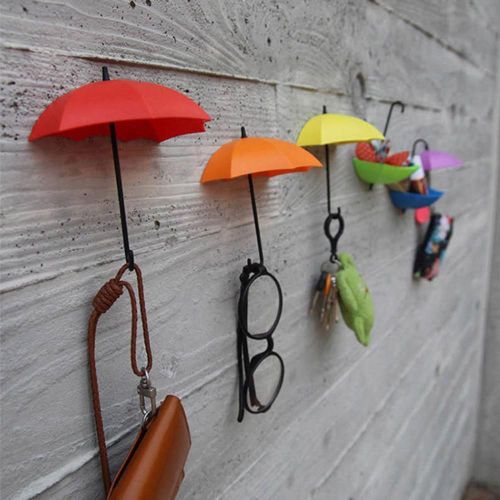 3-Piece Umbrella Design Door Hooks Set Pink/Red/Yellow 40 x 30 x 10cm  - Image 5