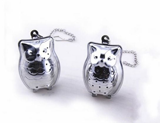 Owl Pattern Tea Leaf Strainer Silver  - Image 4