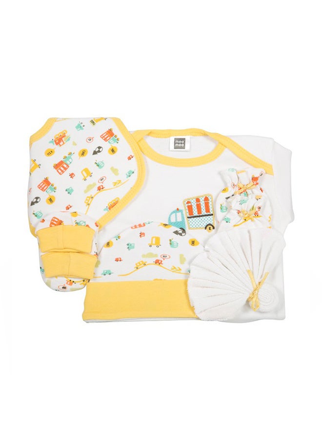 Mee Mee Pampering Vehicle Print Gift Set, Yellow (Pack of 5) - Image 3