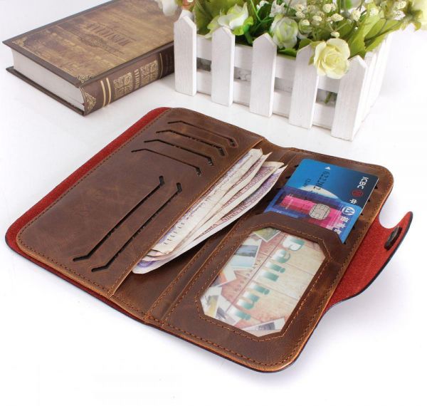 Leather Card Holder Wallet Brown  - Image 4