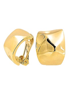 Hammered Dome Half Hoop Clip On Earrings