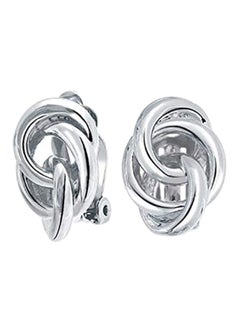 Triple Circle Love Knot Clip On Earrings