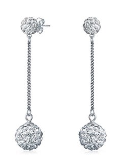 BLING JEWELRY 925 Sterling Silver Double Disco Ball Earrings 