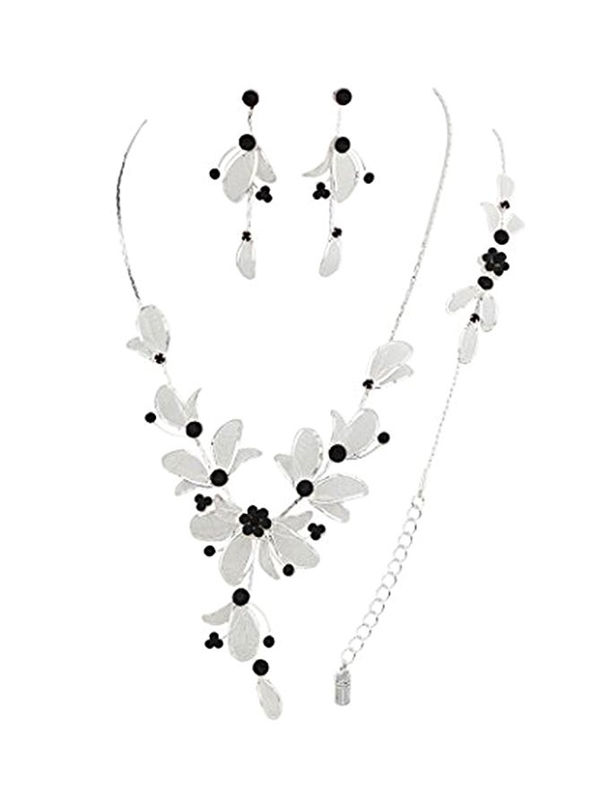 Rosemarie Collections - Floral Necklace Bracelet Earring Set - Image 1