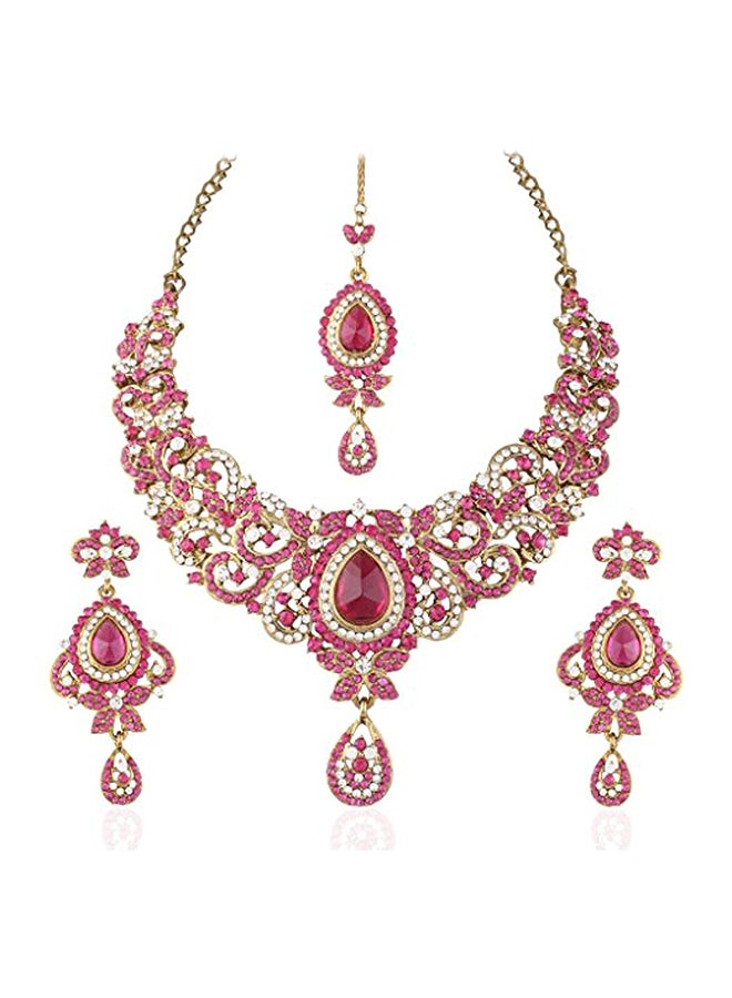 Gold Plated Stone Necklace Set - v1552908686/N22430406A_1