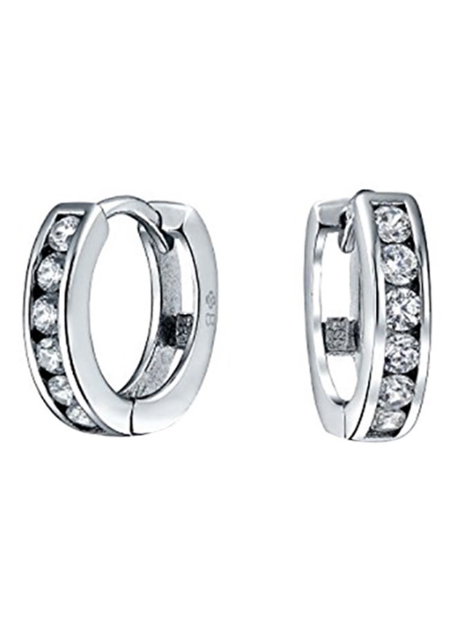 BLING JEWELRY 925 Sterling Silver Tiny Cubic Zirconia Earrings