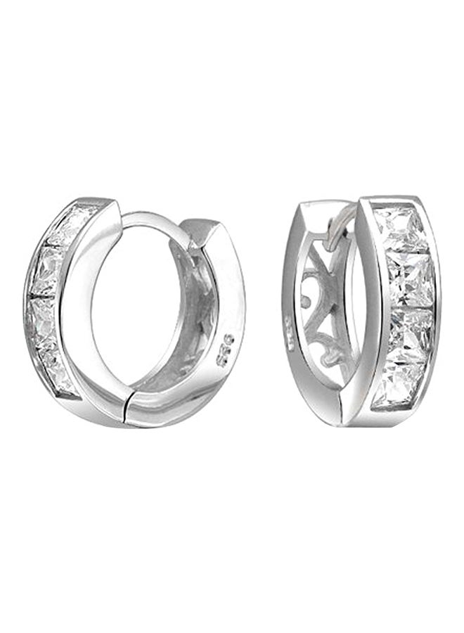 BLING JEWELRY - 925 Sterling Silver Princess Cut Earrings - Image 1