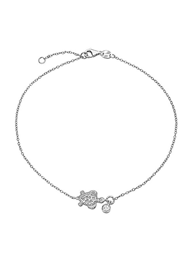 BLING JEWELRY 925 Sterling Silver Turtle Sea Life Link Anklet