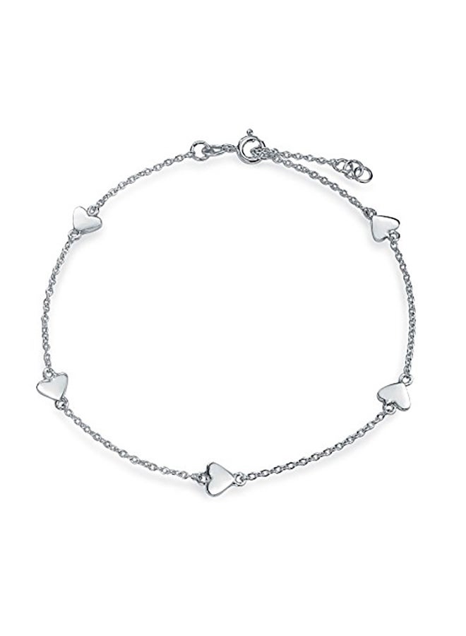 925 Sterling Silver Love Heart Anklet Bracelet