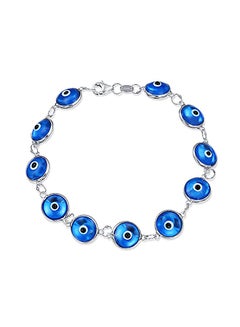 925 Sterling Silver Evil Eye link Bracelet