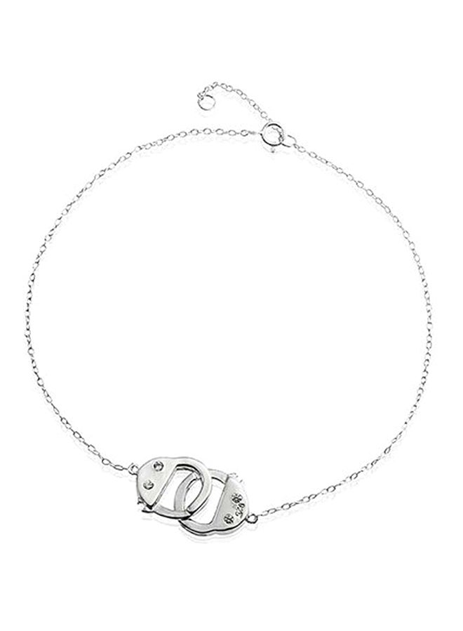 BLING JEWELRY 925 Sterling Silver Handcuff Interlocking Anklet Bracelet 