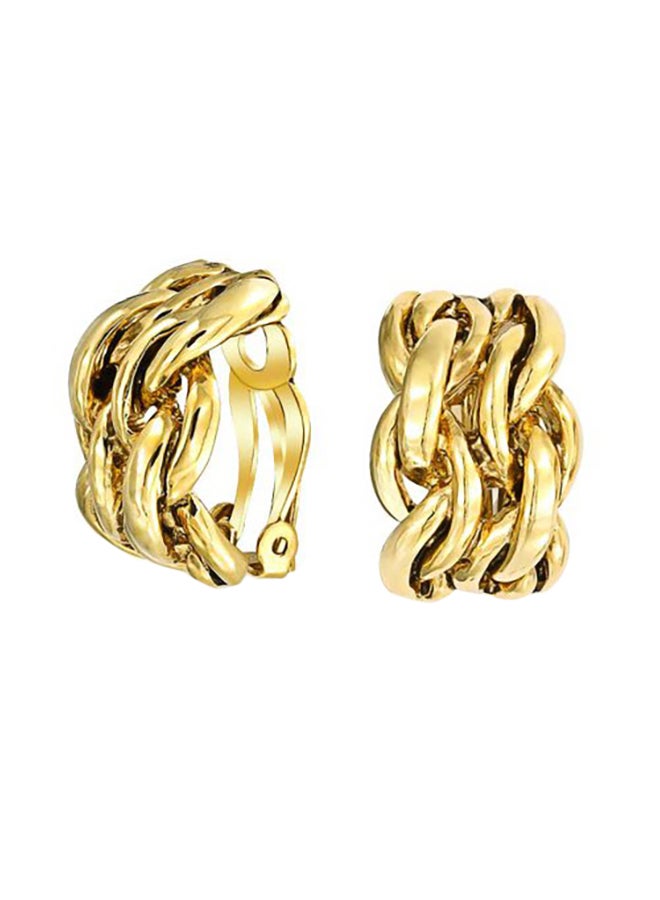 BLING JEWELRY Gold Plated Wide Half Hoop Earring 