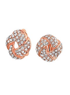 Gold Tone Plated Love Knot Work Clip On Earring