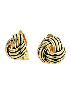 Gold Plated Love Knot Work Clip On Earring