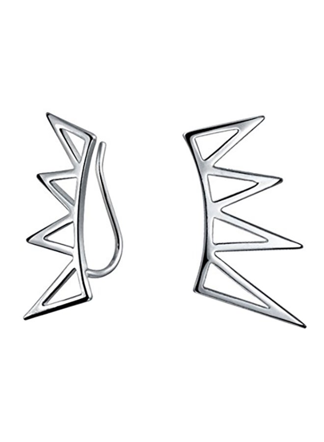 BLING JEWELRY - 925 Sterling Silver Spike Triangles Earrings - Image 1