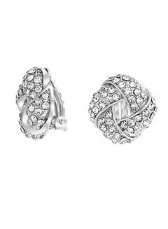 Brass Crystal Love Knot Clip-Ons