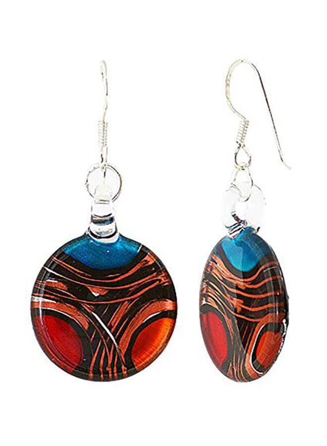 Chuvora 925 Sterling Silver Venetian Murano Glass Dangle Earrings