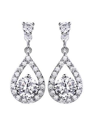 Silver Plated Cubic Zirconia Drop Earrings - v1552908805/N22431082A_1