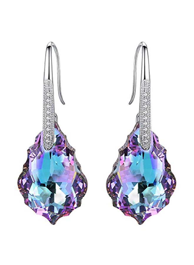 EleQueen 925 Sterling Silver Cz Baroque Drop Hook Earrings