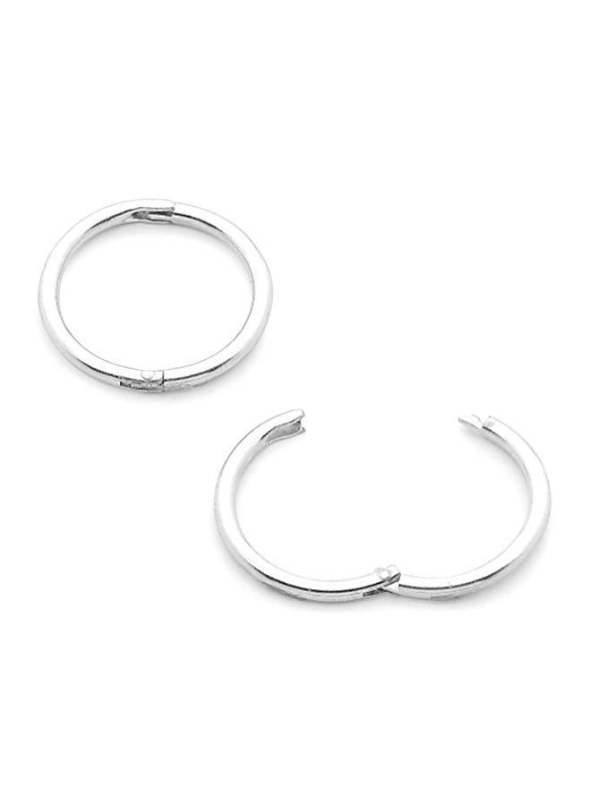 365 Sleepers - 925 Sterling Silver Solid Hinged Hoop Earrings - Image 1