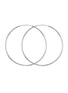 925 Sterling Silver Fine Circle Endless Hoops Earrings