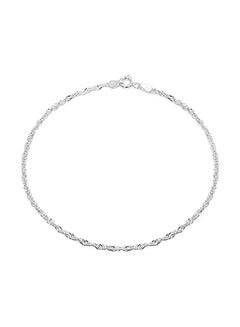 BLING JEWELRY 925 Sterling Silver Singapore Chain Anklet 