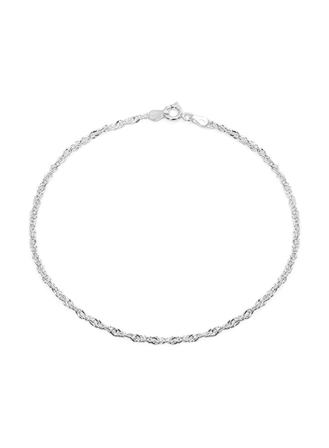 BLING JEWELRY 925 Sterling Silver Singapore Chain Anklet 
