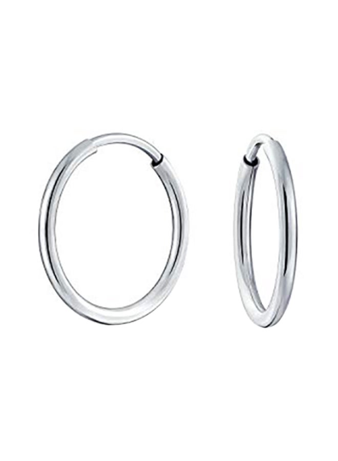 BLING JEWELRY - 925 Sterling Silver Tiny Round Shape Thin Tube Hoop Earrings - Image 1