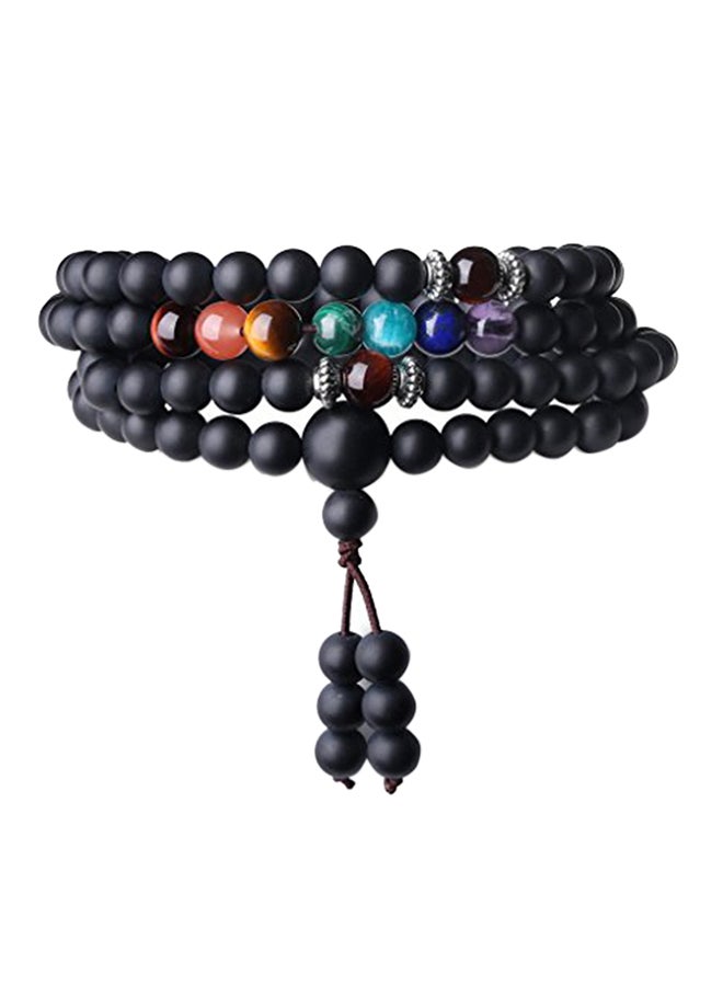 Brass 7 Chakras Rock Stone Crystal Reiki Healing Bead Bracelet