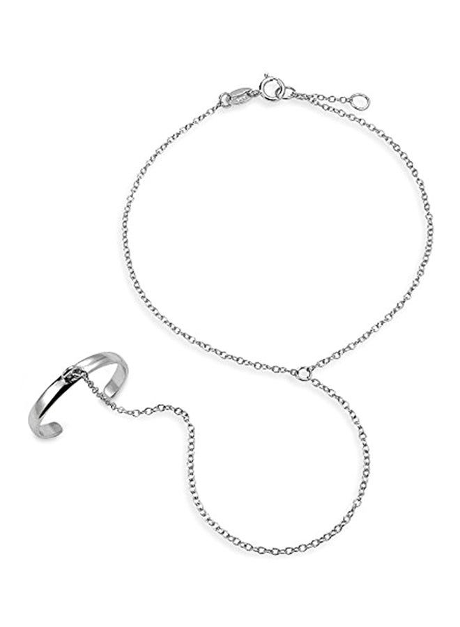 BLING JEWELRY - 925 Sterling Silver Hand Chain Slave Bracelet - Image 1