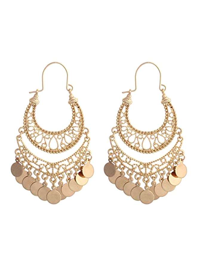 RIAH FASHION - Bohemian Chandelier Coin Dangle Earrings - Image 1