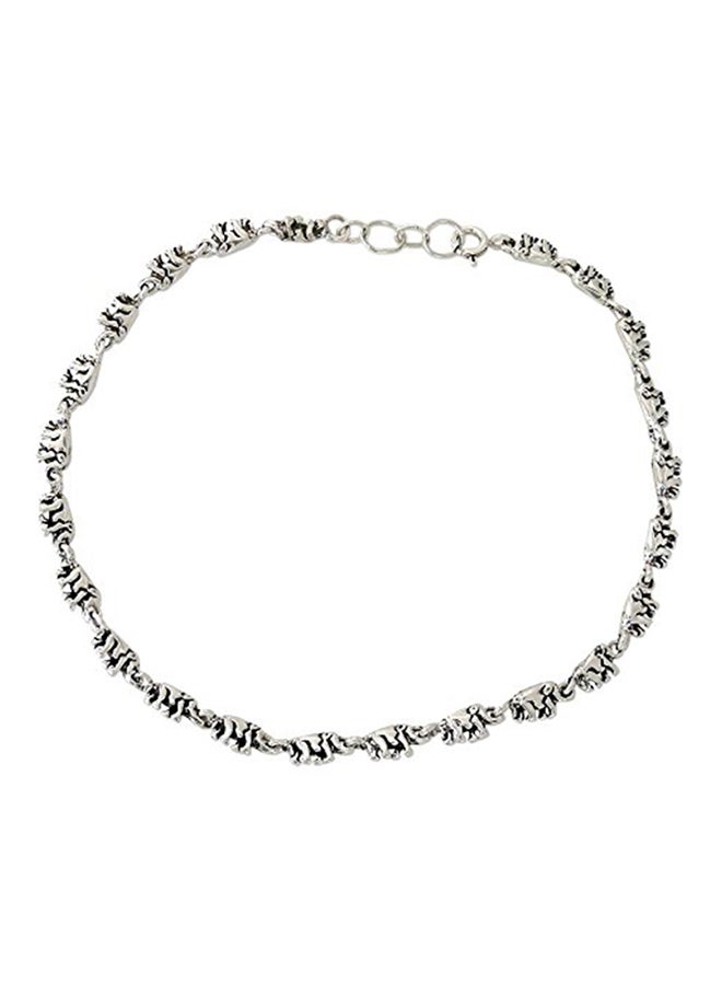 NOVICA - 925 Sterling Silver Elephant Parade Anklet - Image 1