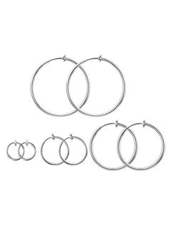 4-Pairs Hoop Earrings